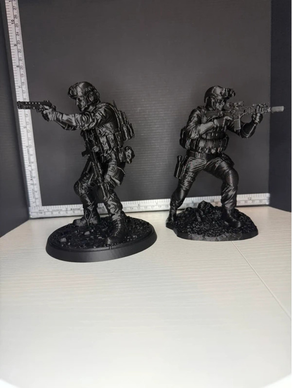 Set of 2 Tactical Soldier Figures Approx. 6" Detailed Military Display